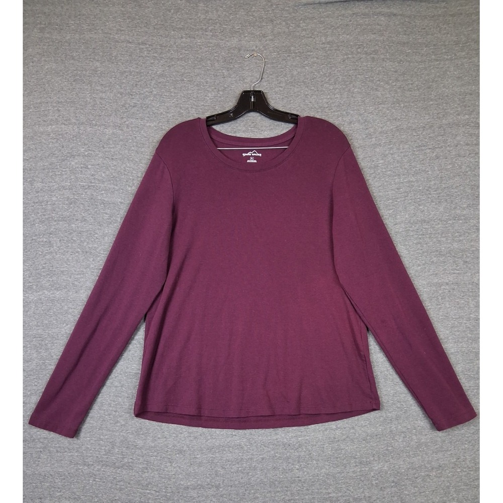Eddie Bauer Womens Shirt XL Purple Cotton Layer Gorp Cabincore Indie Minimalist